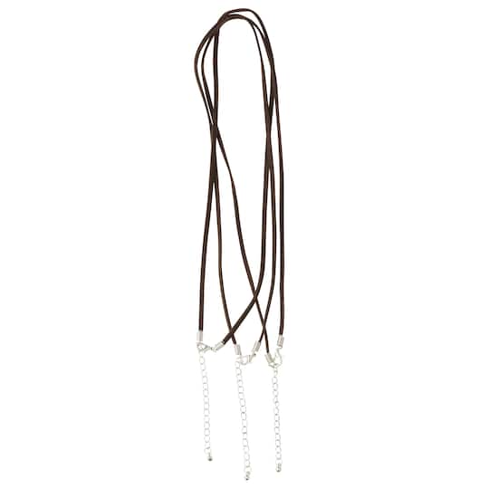 12 Packs: 3 ct. (36 total) Brown Suede Necklace by Bead Landing™